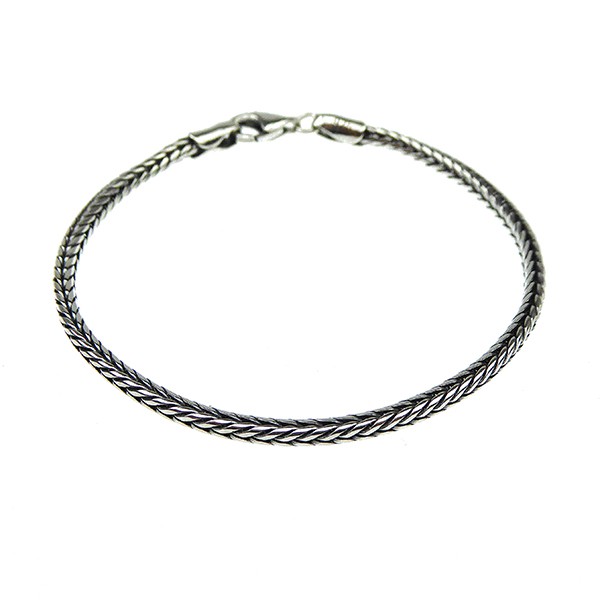 2,8mm Rævekæde i Let Oxyderet Sterlingsølv Armbånd & Halskæde Letoxyderet 45cm, von San - Links of Joy