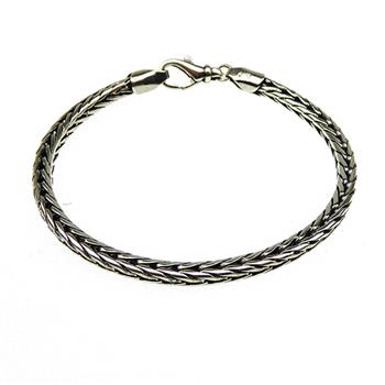 4mm Rævekæde i Let Oxyderet Sterlingsølv Armbånd & Halskæde Letoxyderet 19cm, von San - Links of Joy