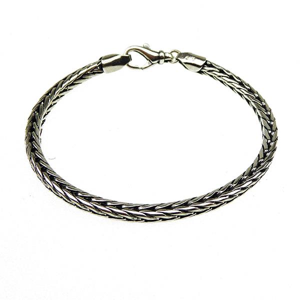4mm Rævekæde i Let Oxyderet Sterlingsølv Armbånd & Halskæde Letoxyderet 19cm, von San - Links of Joy