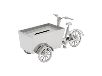 Sparebøsse cykel, sølv farvet, von Noa Kids