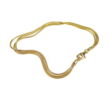 Armbånd & halskæde - 3 rk.Slange/Forgyldt 60cm, von San - Links of Joy