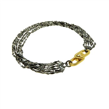 Armbånd & halskæde - Oxyderet m.Forgyldt Magnetlås 45cm, von San - Links of Joy