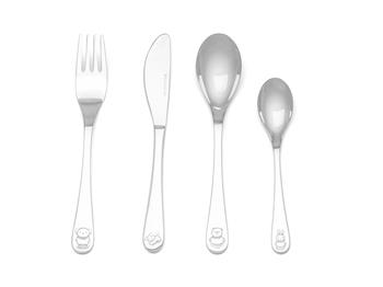 Børnebestik, 4-delt sæt, Miffy-venner, rustfrit stål, von Noa Kids