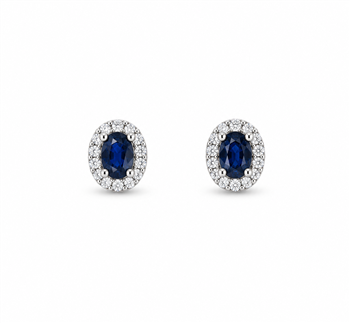 Ørestikker  14 karat PETIT safir 0,07 carat brillanter WSI, von L&G
