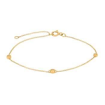 14kt. guldarmbånd m/ 3 x dia. 0.01ct W/SI, von Siersbøl