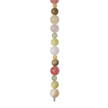 Rosaquartz, musdart, jade, prehnite, jasper, marmor 12mm system-kæde, von Heinzendorff