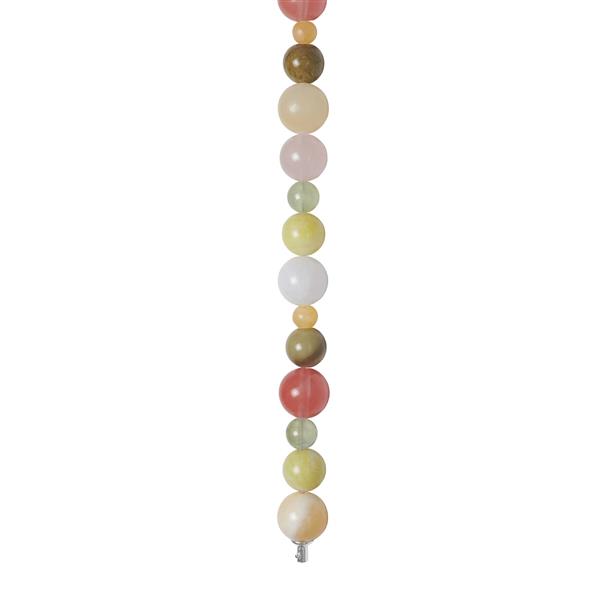 Rosaquartz, musdart, jade, prehnite, jasper, marmor 12mm system-kæde, von Heinzendorff