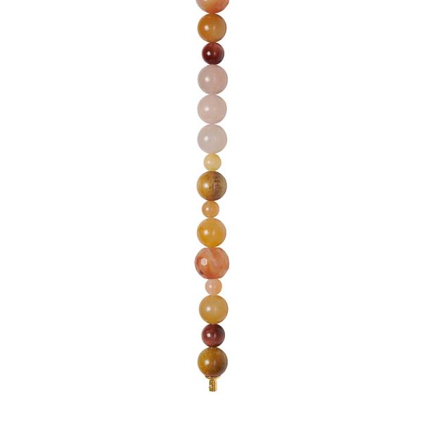 Aventurin, jade, agat, tiger øje 12mm systen-kæde, von Heinzendorff