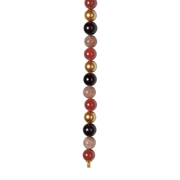 Sun stone, karneol, granat, MOP 12mm system-kæde, von Heinzendorff