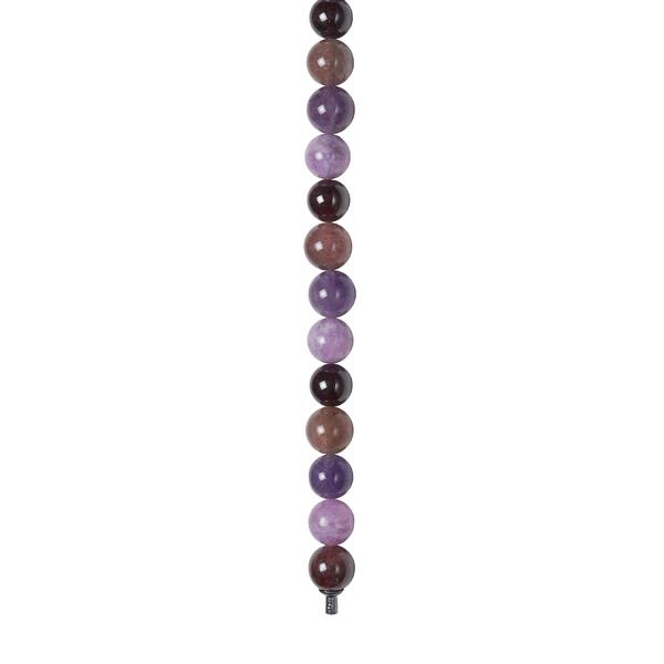 Amethyst, cherry quartz,  spong quartz, granat 12mm system-kæde, von Heinzendorff