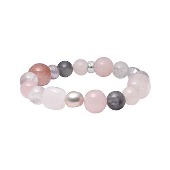 Rosaquartz, grå cloudy quartz, sol sten, fvkp. armbånd, von Heinzendorff