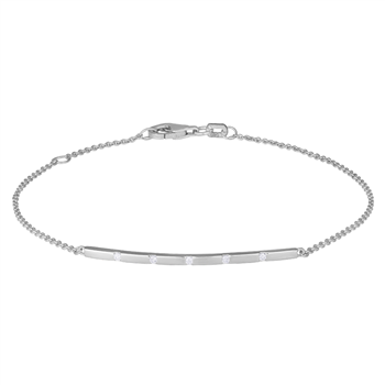 14kt. Hvidgulds armb. m. dia 0.05ct W/SI 16+2cm, von Siersbøl