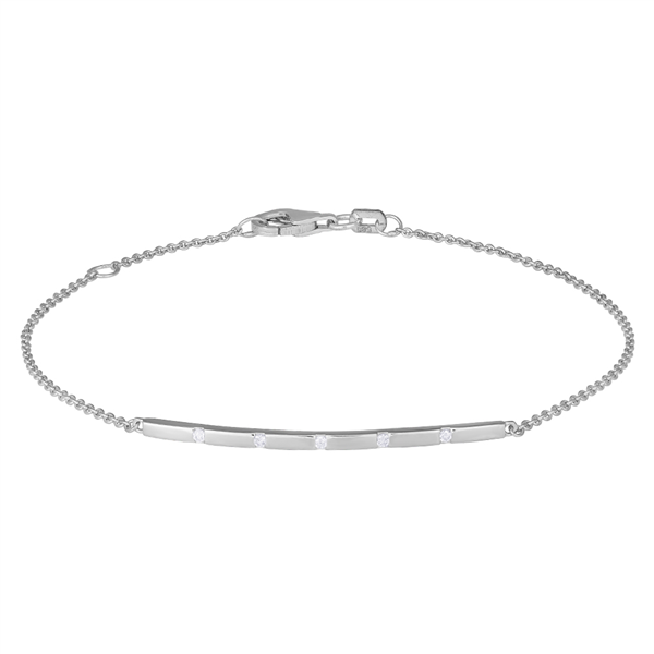 14kt. Hvidgulds armb. m. dia 0.05ct W/SI 16+2cm, von Siersbøl