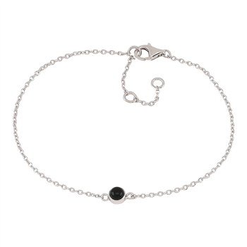 Rhd. sølv armbånd SWEETS52 black onyx 4,5mm, von Nordahl