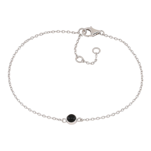 Rhd. sølv armbånd SWEETS52 black onyx 4,5mm, von Nordahl