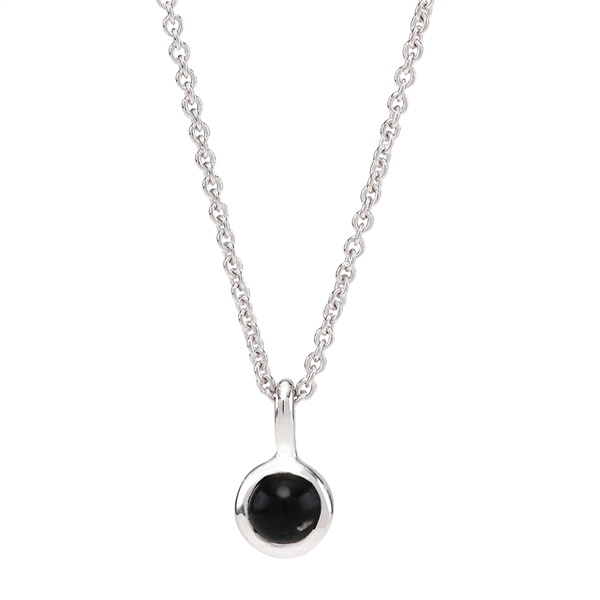 Rhd. sølvkæde SWEETS52 black onyx 5mm, von Nordahl
