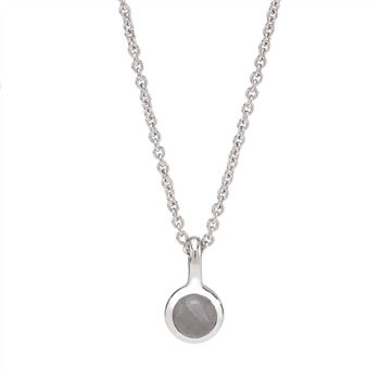 Rhd. sølvkæde SWEETS52 grey moonstone 5mm, von Nordahl