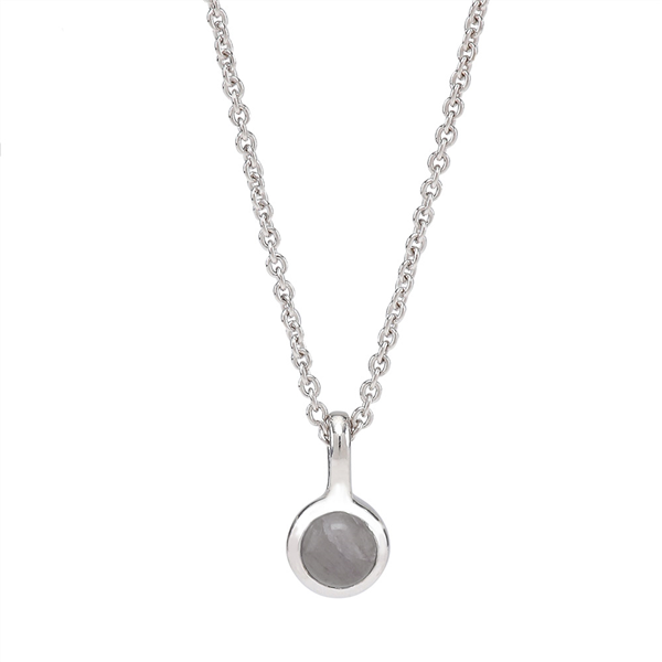 Rhd. sølvkæde SWEETS52 grey moonstone 5mm, von Nordahl