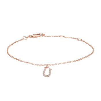 Rosaforgyldt sølv armbånd m/hestesko cz 7mm 17+3, von Siersbøl