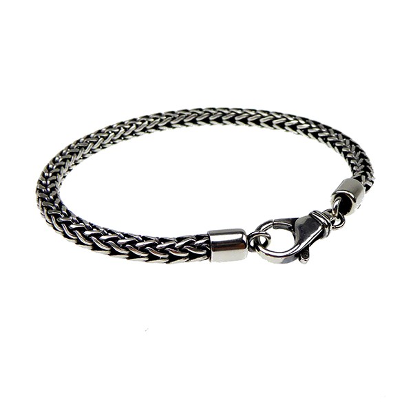 Ø 5,3mm Rævekæde i Let Oxyderet Sterlingsølv Armbånd & Halskæde 45cm, von San - Links of Joy