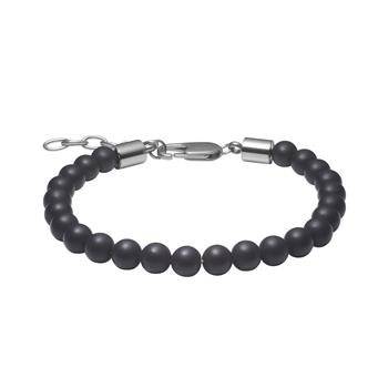 SON armbånd mat sort onyx 6mm, 19cm - 23cm, von Son of Noa
