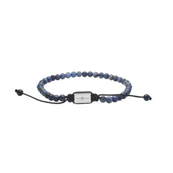 SON armbånd blå kvarts sten og stål 4mm, 19-25cm, von Son of Noa