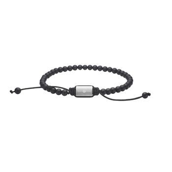 SON armbånd mat sort onyx 4mm, 19cm - 25cm, von Son of Noa