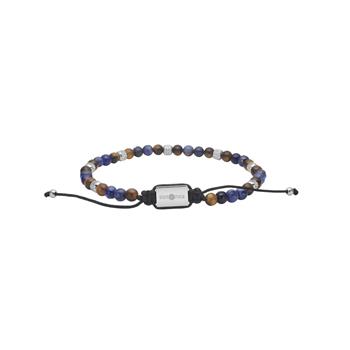 SON armbånd sodalite/gul tigerøje og stål 4mm, 19-25cm, von Son of Noa