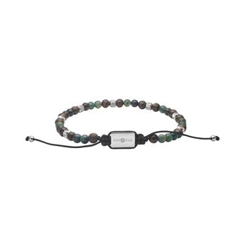SON armbånd moss agate/ilmenite bronzitite og stål 4mm, 19-25cm, von Son of Noa