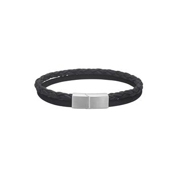 SON armbånd sort kalveskind rund flet/glat 8mm - 23cm, von Son of Noa
