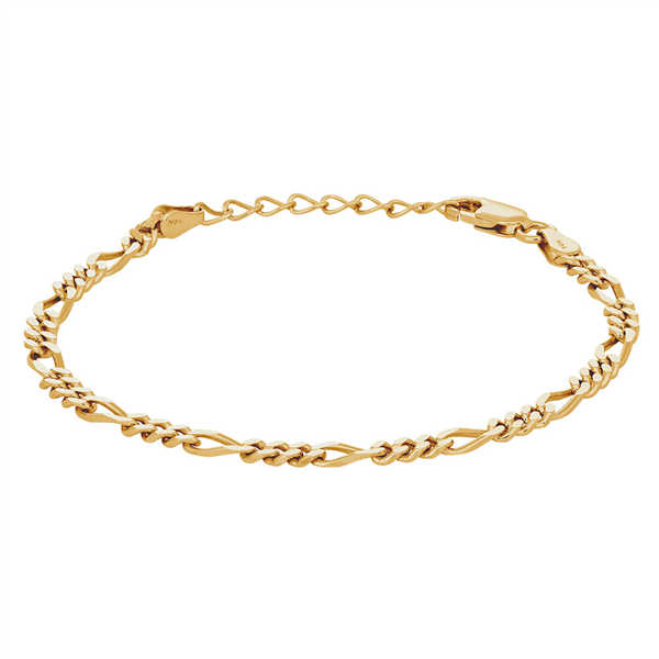 Forgyldt sølv armbånd FIGARO52 3mm , von Nordahl