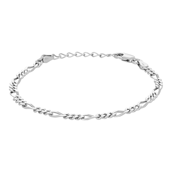 Rhd. sølv armbånd FIGARO52 3mm , von Nordahl