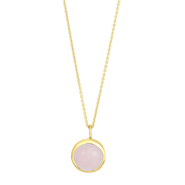Forgyldt sølv vedhæng SWEETS52 rosa quartz 11mm , von Nordahl