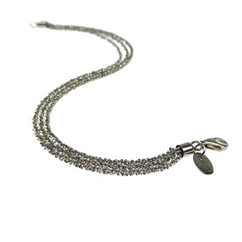 Armbånd & Halskæde - 3 rækket DiamondCut & Rhodineret 80cm, von San - Links of Joy