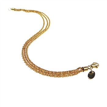 Armbånd & Halskæde - 3 rækket DiamondCut & Forgyldt 80cm, von San - Links of Joy