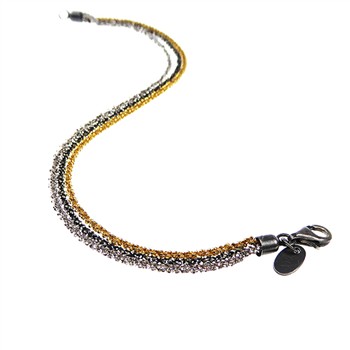 Armbånd & Halskæde - 3 rækket DiamondCut & 3 farvet 19cm, von San - Links of Joy