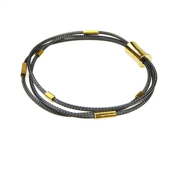 Armbånd & halskæde - 3 rk.rævekæde med Magnetlås & Sort oxyderet/Forgyldt 42cm, von San - Links of Joy