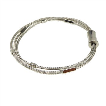 Armbånd & halskæde - 3 rk.rævekæde med Magnetlås & Rhodineret 50cm, von San - Links of Joy