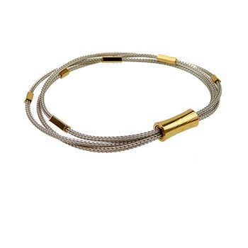 Armbånd & halskæde - 3 rl. rævekæde med magnetlås - Rhodineret/forgyldt 50cm, von San - Links of Joy