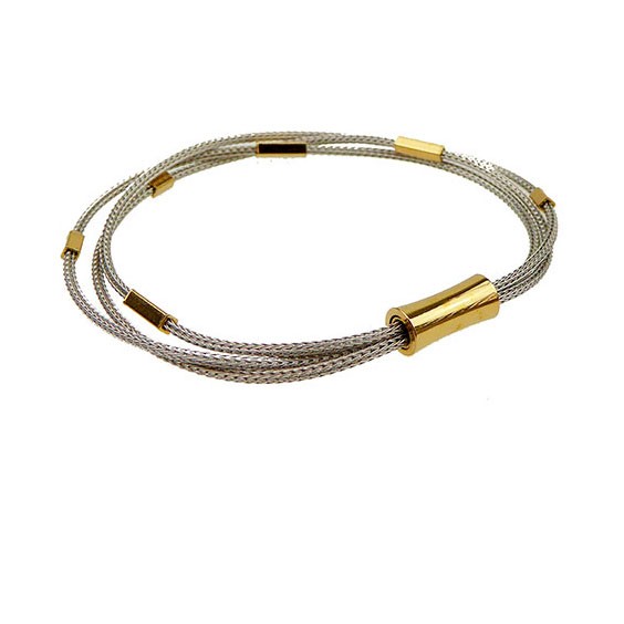 Armbånd & halskæde - 3 rl. rævekæde med magnetlås - Rhodineret/forgyldt 50cm, von San - Links of Joy