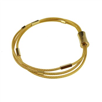 Armbånd & halskæde - 3 rk.rævekæde med Magnetlås & Forgyldt 50cm, von San - Links of Joy