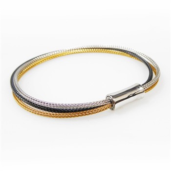 Armbånd & halskæde - 3 rk. sort/rhodium/forgyldt Sterlingsølv 50cm, von San - Links of Joy