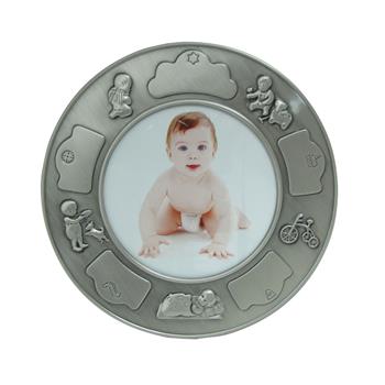 Fortinnet fotoramme (rund) m. drenge, von Noa Kids