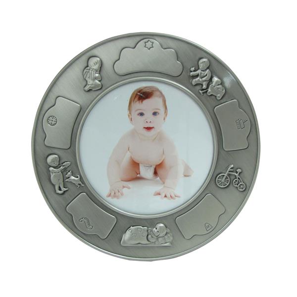 Fortinnet fotoramme (rund) m. drenge, von Noa Kids