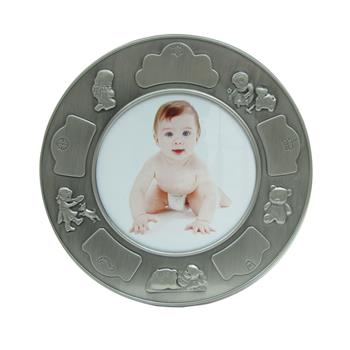 Fortinnet fotoramme (rund) m. piger, von Noa Kids