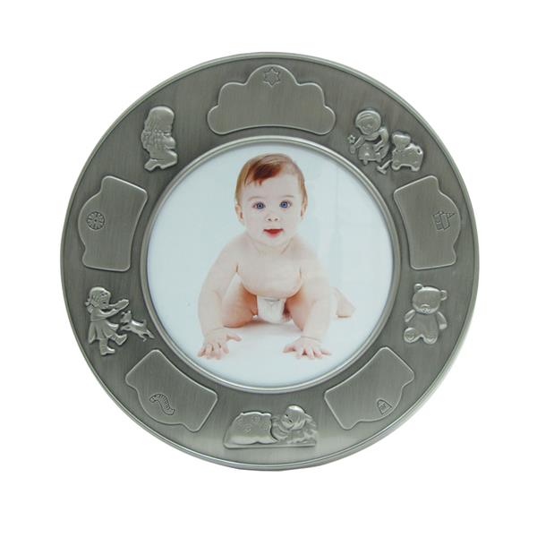 Fortinnet fotoramme (rund) m. piger, von Noa Kids