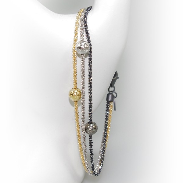 Armbånd & Halskæde - 3 rk. med 3 stk Magic Beads-Ø6mm 45cm, von San - Links of Joy