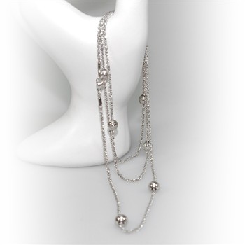 Halskæde - Lang kæde 70-90cm m.6 stk Magic Beads-Ø6mm 90cm, von San - Links of Joy