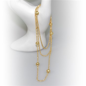 Halskæde - Lang kæde 70-90cm m. 6 stk Magic Beads-Ø6mm 90cm, von San - Links of Joy
