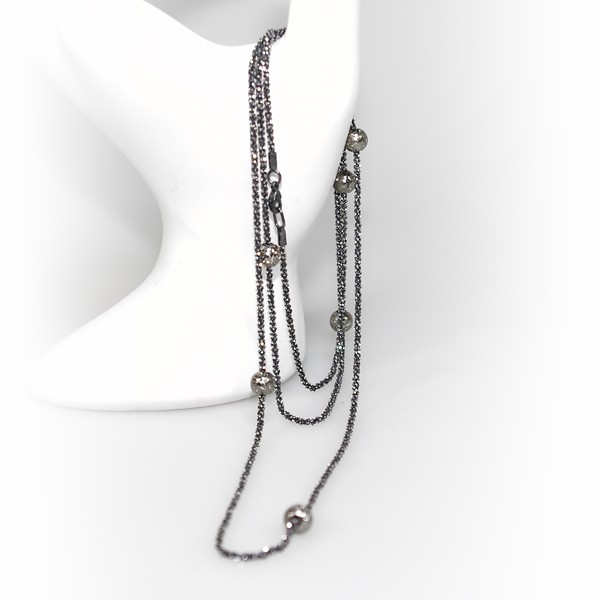 Halskæde - Lang kæde 70-90cm m. 6 stk Magic Beads-Ø6mm 70cm, von San - Links of Joy